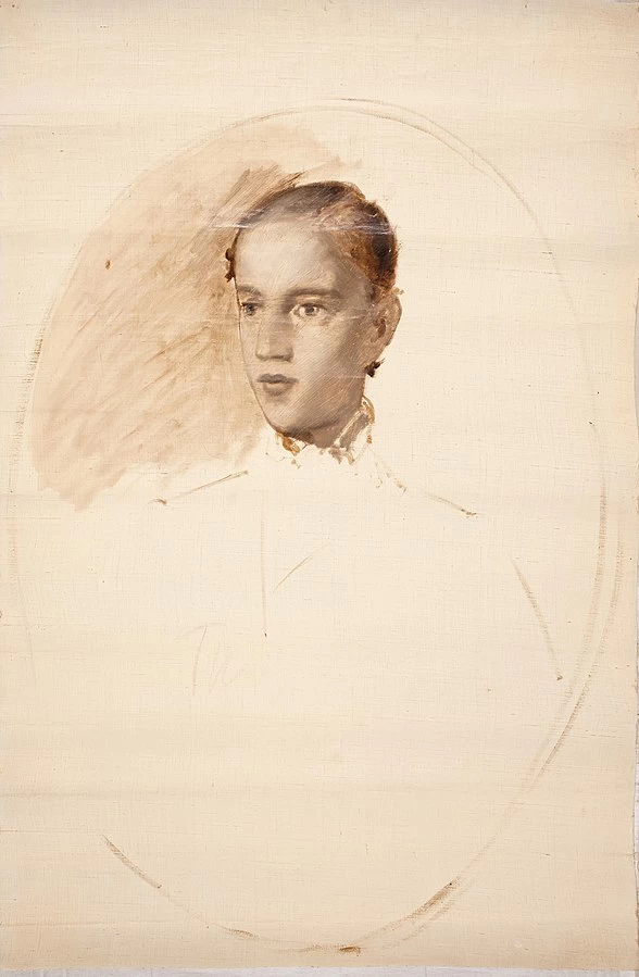 Elisabeth Jerichau Baumann - Schizzo del ritratto. Presumibilmente il figlio dell'artista Thorald Jerichau, Statens Museum for Kunst